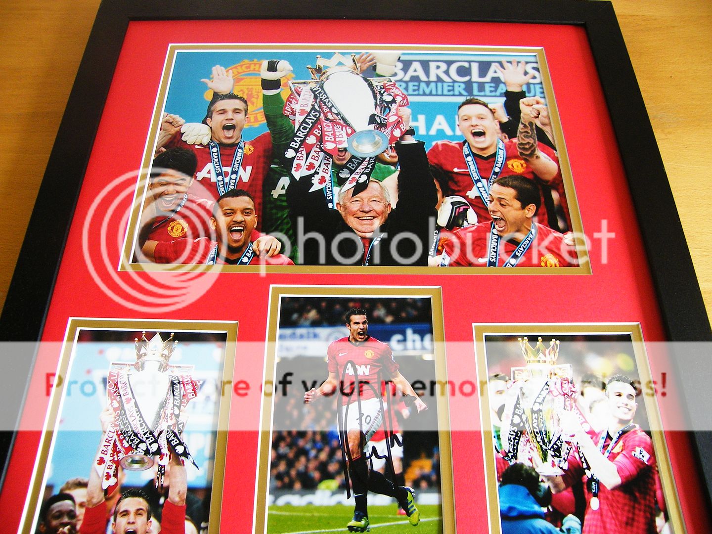 robin van persie hand signed & framed photo mount huge man utd